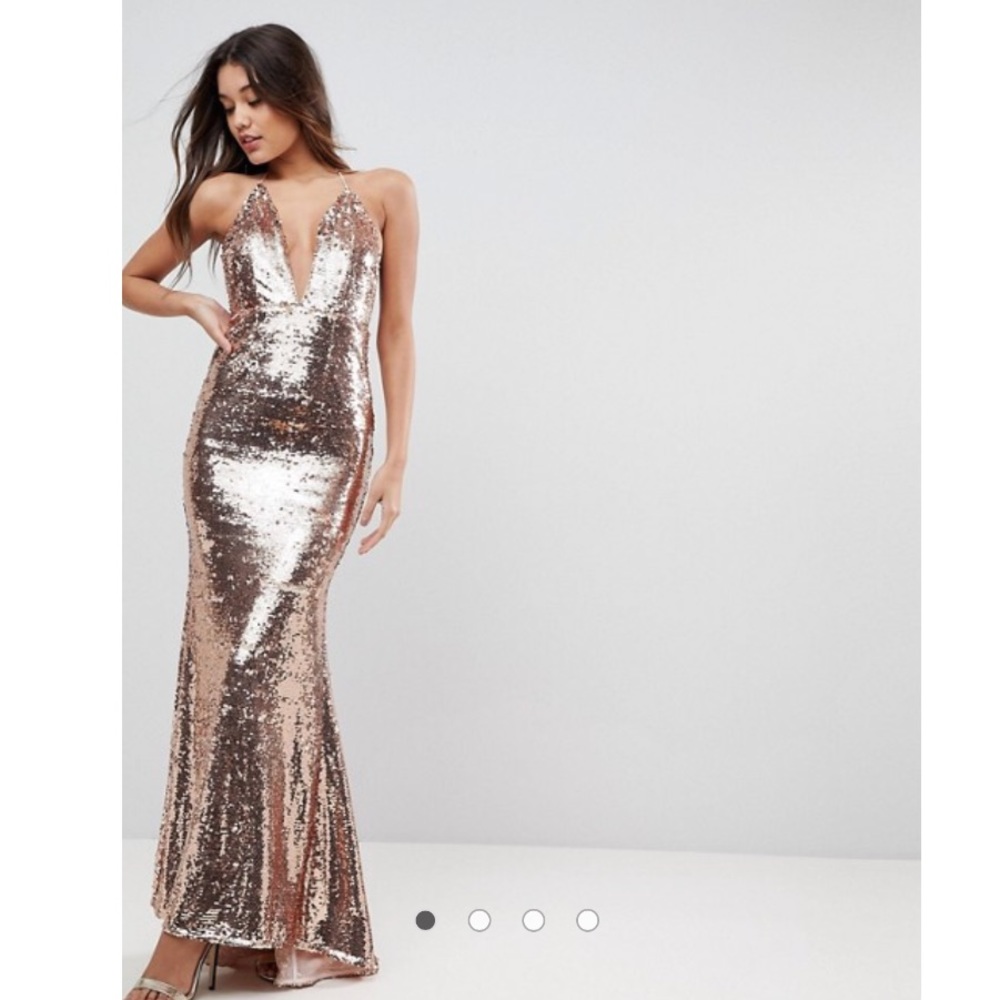 ASOS Sequin Fishtail Prom/Maxi Dress